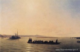 Alexander II steekt de Donau over