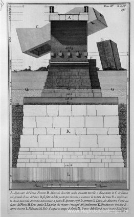 De Romeinse oudheden, t. 4, Plaat XXIV. Verhoging van de brug en