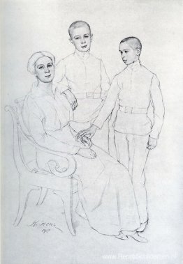 The Family Portrait (Klavdiya Yuon, vrouw van de kunstenaar, en