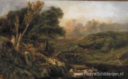 Berglandschap met visser