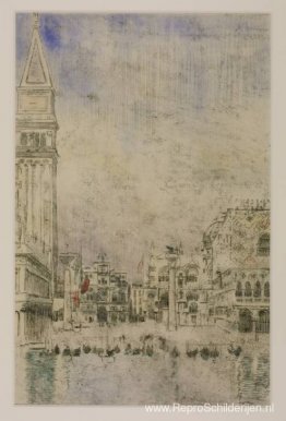 De Piazzetta en de oude Campanile, Venetië