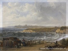 Cullercoats kijken richting Tynemouth - Vloed