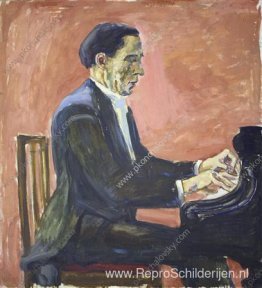 Portret van de Franse pianist Alfred Cortot