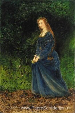 Portret van de vrouw van de kunstenaar, Theodosia, als Ophelia