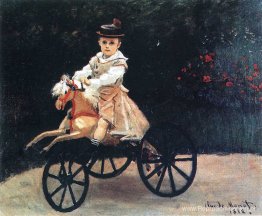 Jean Monet op een mechanisch paard