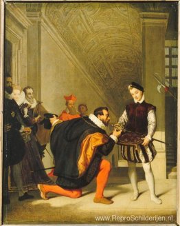 Don Pedro van Toledo kust het zwaard van Henri IV