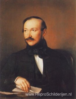 Portret van dichter Mihály Vörösmarty