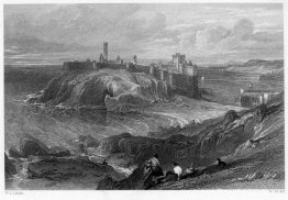 Peel Castle, Isle of Man, gravure door William Miller naar Leitc