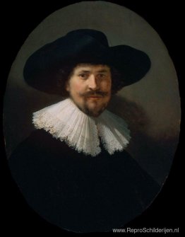 Portret van een man met een zwarte hoed