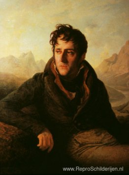 Portret van Chateaubriand achtergrond van berglandschap