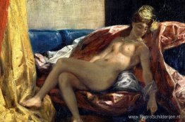 Liggende Odalisque of Vrouw met parkiet