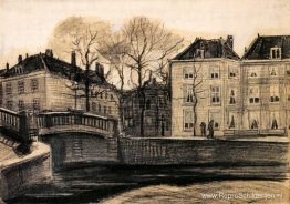 Brug en huizen op de hoek Herengracht-Prinsessegracht