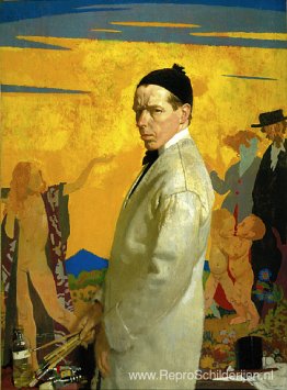 Zelfportret schilderij Nieuw zaad zaaien (1913)