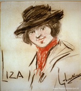 Tekening van Eliza Doolittle, een personage uit het toneelstuk "