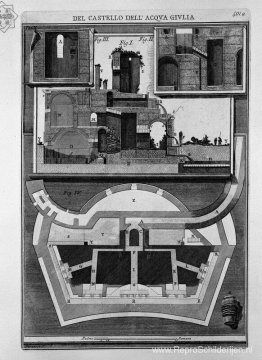 Plattegrond en verticale doorsneden van het kasteel