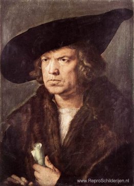 Portret van een man met baret en rol