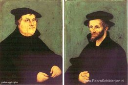 Portretten van Maarten Luther en Philipp Melanchthon