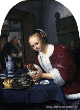 Meisje dat oesters eet