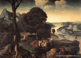 Landschap met de prediking van Johannes de Doper