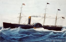 US Mail stoomschip Baltic (gelanceerd 1850) van de Collins Line