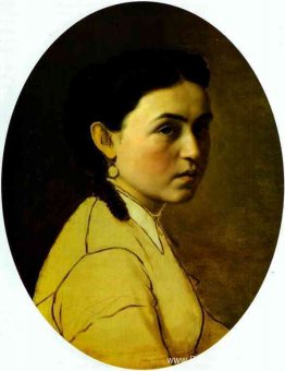 Portret van Yelena Perova, geboren Scheins, de eerste vrouw van