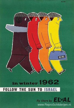 Volg de zon naar Israël (El Al Poster)