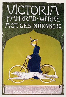 Reclameaffiche Victoria Fahrradwerke (fietsen)