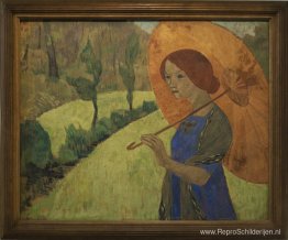 Mevrouw Serusier met een parasol