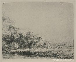 Landschap met drinkende koe