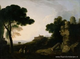 Landschap Capriccio met graftombe van de Horatii en Curiatii, en