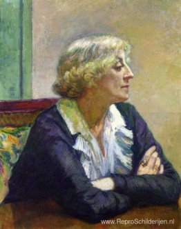 Maria Van Rysselberghe met gekruiste armen