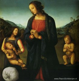 Maagd met een kind, Sint-Jan en een engel (Madonna del Sacco)