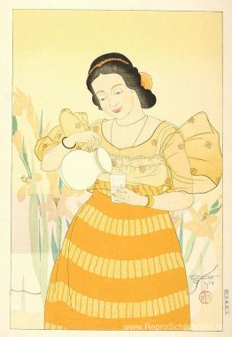 Portret van een Chamorro-vrouw - oranje