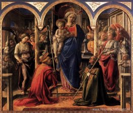 Madonna en Kind met St. Fredianus en St. Augustinus