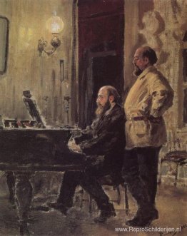 S.I. Mamontov, P.A. Spiro, aan de piano