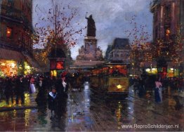 Parijs, Place de la Republique bij Twighlight