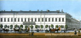 Demidov-hotel. Fragment uit "Panorama van Nevsky Prospect"