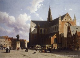 Kijkje op de markt van Haarlem Zon