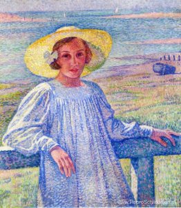 Elisaeth van Rysselberghe met strohoed