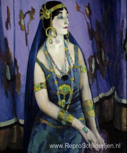 De actrice als Cleopatra (Mercedes de Cordoba, vrouw van de kuns