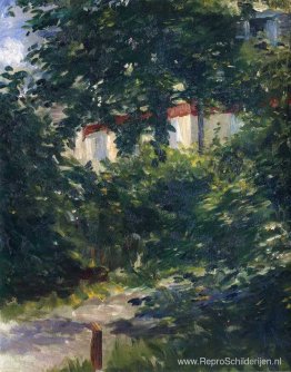 De tuin rondom het huis van Manet