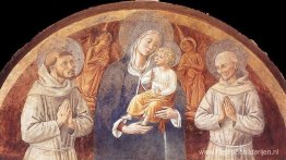 Madonna en Kind tussen St. Franciscus en St. Bernardine van Sien