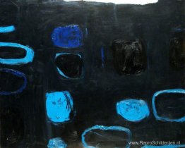 Compositie met blauw en zwart