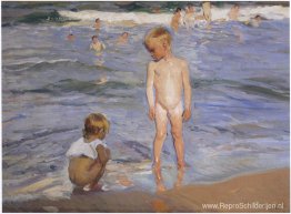 Kinderen baden in de middagzon