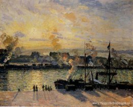 Zonsondergang, de haven van Rouen (stoomboten)