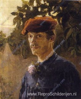 Portret van de broer van de kunstenaar, Maxim Petrovich, met pet