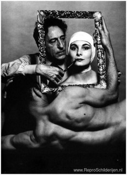 Jean Cocteau met actrice Ricki Soma en danser Leo Coleman