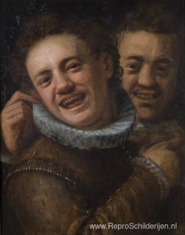 Twee lachende mannen (dubbel zelfportret)