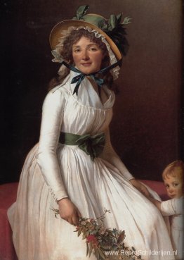 Madame Pierre Seriziat (née Emilie Pecoul) met haar zoon, Emile