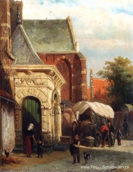 Een zicht op de zuidelijke ingang van de St. Pancraskerk, Enkhui